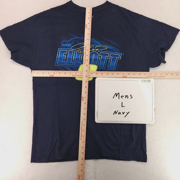 NASCAR Chase Ellioet 9 Graphic Short Sleeve Racing T Shirt Mens Size L Navy Blue - Picture 5 of 9